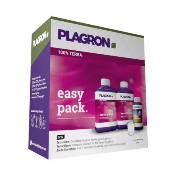 Plagron Easy Pack Terra kit 3 fertilizzanti Grow Bloom Sensation naturale