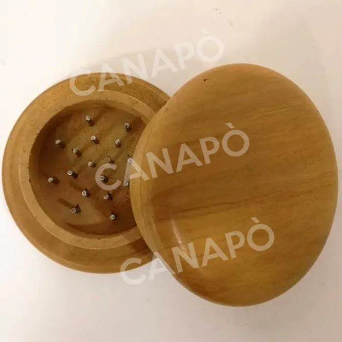 Grinder legno indiano chiaro tritaerbe 2 parti 6 cm