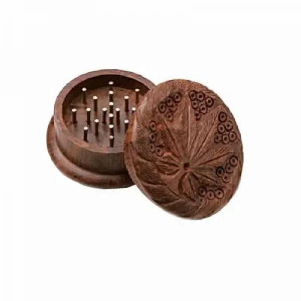 Cannabis Leaf grinder legno 2 parti 40 mm foglia