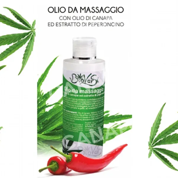 Bioversi Olio Cellulite Peperoncino e Canapa Olio Massaggio 200ml Tonificante