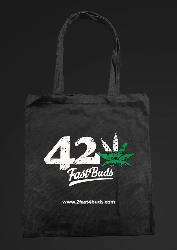 Fast Buds 420 Borsa Shopper Cotone Nera Logo