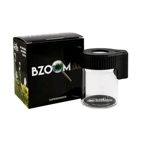 SuperSmoker Bzoom Jar barattolo vetro azzurro con LED