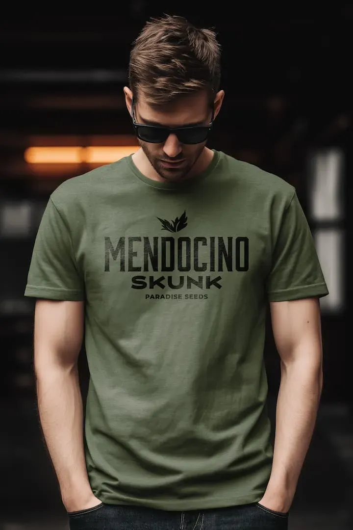 Paradise Seeds Mendocino Skunk t-shirt cotone verde oliva