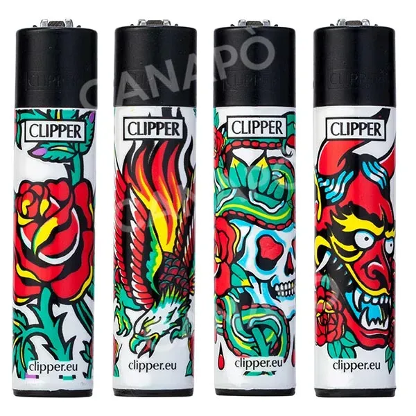 Clipper Large Hard Tattoo accendino ricaricabile fantasia