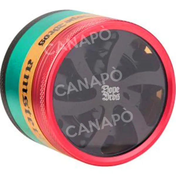 Dope Bros Rasta grinder metallo 4 parti 62 mm