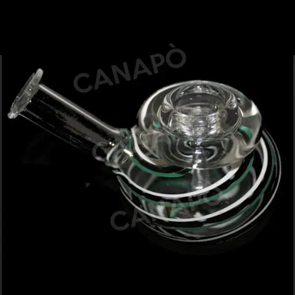 Cosa Nostra Mini bubbler pipa in vetro con venature verdi