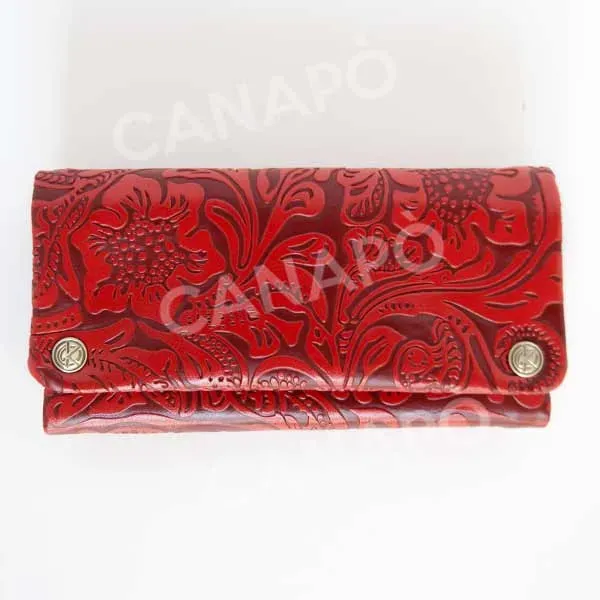 Kavatza Original Red Flower portatabacco eco-pelle rosso floreale
