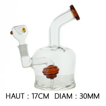 Canapo Bubbler Bong Vetro 17 cm Ambra Trasparente