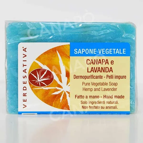 Verdesativa sapone canapa e lavanda vegano pelli impure