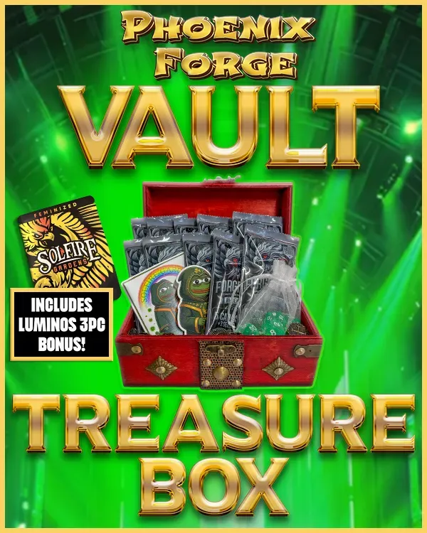 Solfire Gardens Phoenix Forge Vault Treasure Box cofanetto semi