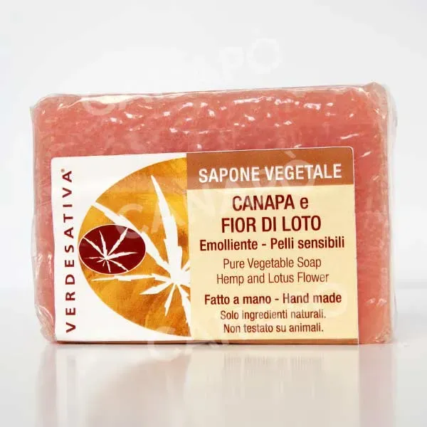 Verdesativa sapone vegetale canapa fior di loto delicato