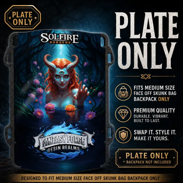 Solfire Gardens Fantasy Forge Resin Realms placca zaino Medium