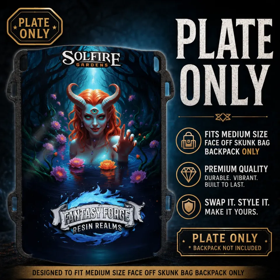 Solfire Gardens Fantasy Forge Resin Realms placca zaino Medium