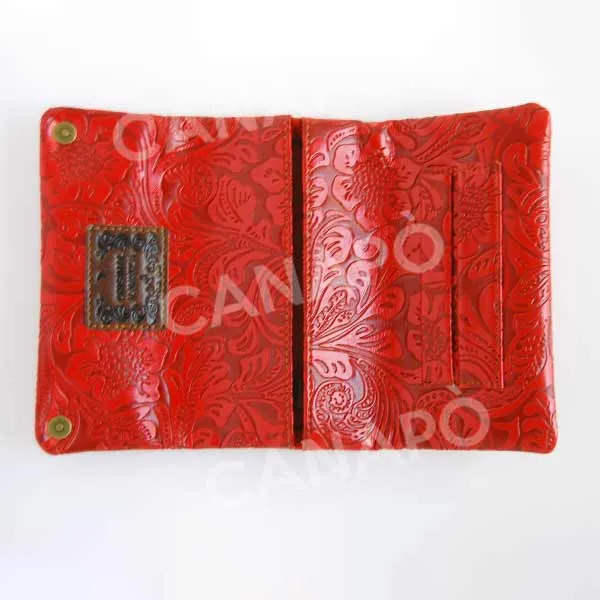Kavatza Original Red Flower portatabacco eco-pelle rosso floreale