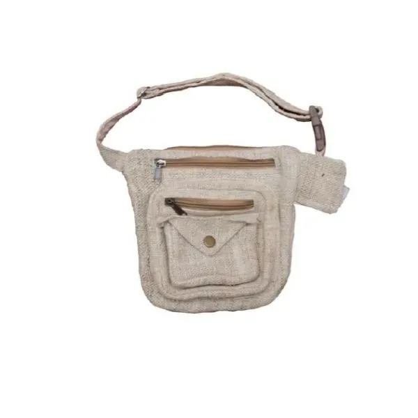 Himalayan HM44 marsupio canapa bianco naturale regolabile
