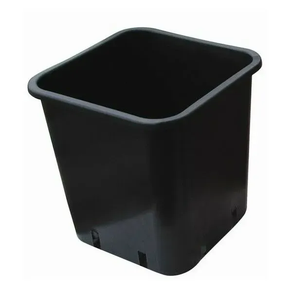P&B Vaso Quadrato Nero 6 Litri 17,5x17,5x25 cm