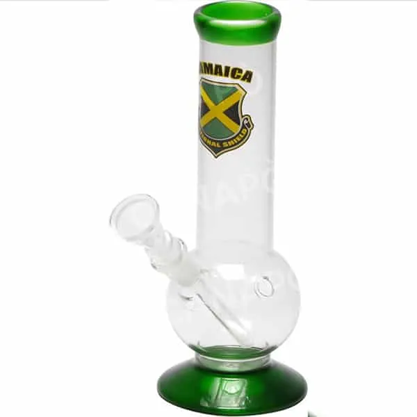 Jamaica bong in vetro verde 21 cm bandiera