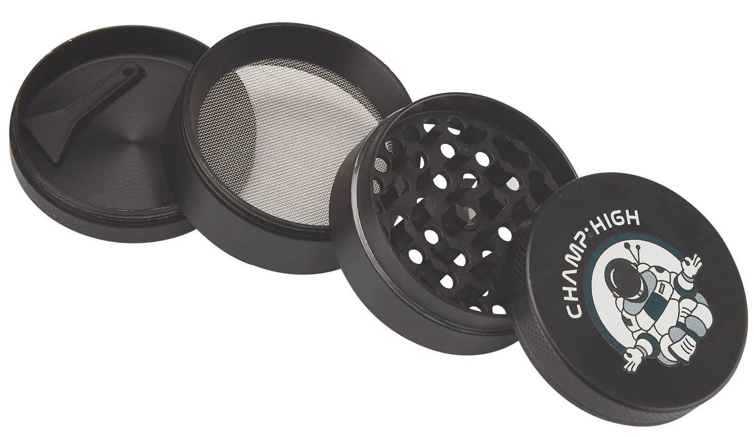 Champ High grinder metallo nero 4 parti 50 mm