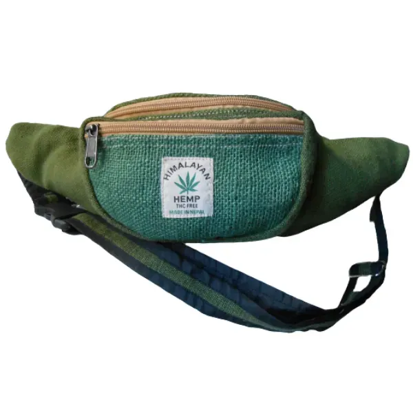 Himalayan Marsupio canapa verde 3 tasche