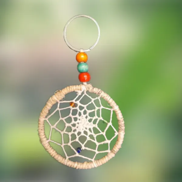 Dreamcatcher portachiavi acchiappasogni canapa perline