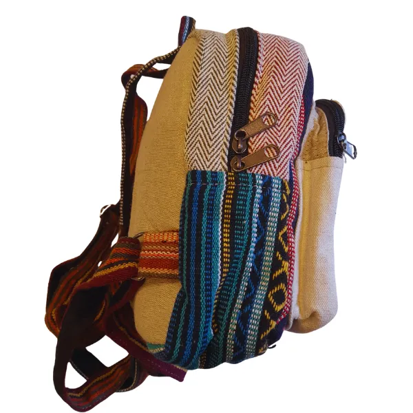 Himalayan zaino piccolo canapa etnico 24x21x12 cm