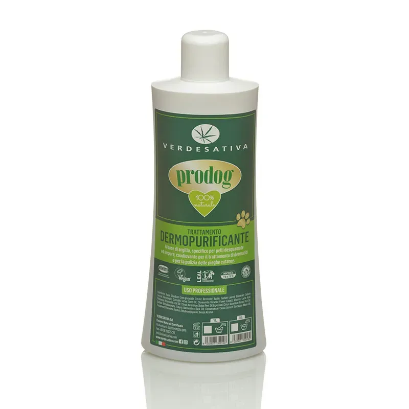 Prodog canapa e argilla shampoo cani pelo medio dermopurificante