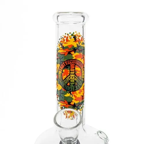 Greenline Camo Peace bong in vetro 17 cm trasparente