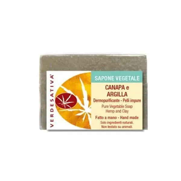 Verdesativa Canapa e Argilla sapone solido 100g purificante