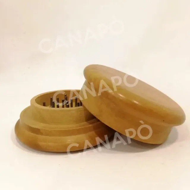 Grinder legno indiano chiaro tritaerbe 2 parti 6 cm