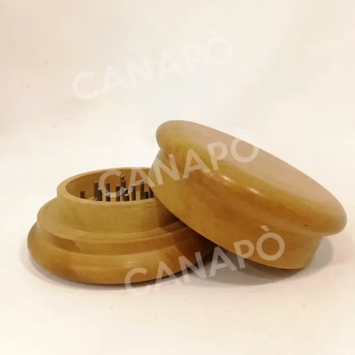 Grinder legno indiano chiaro tritaerbe 2 parti 6 cm