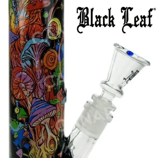 Black Leaf Mushroom bong vetro 45,5 cm nero