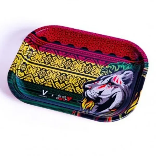 V Syndicate Leone Rasta vassoio rolling Small 18x14 metallo