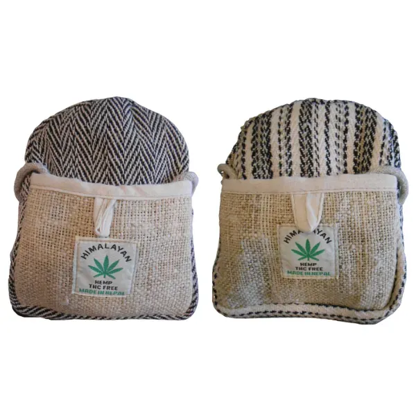 Himalayan mini borsa tracolla canapa etnica nera