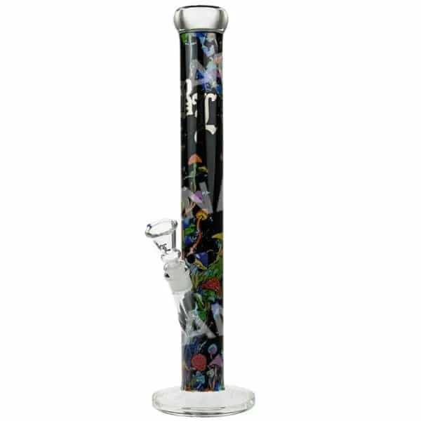 Black Leaf Mushroom bong vetro 45,5 cm nero