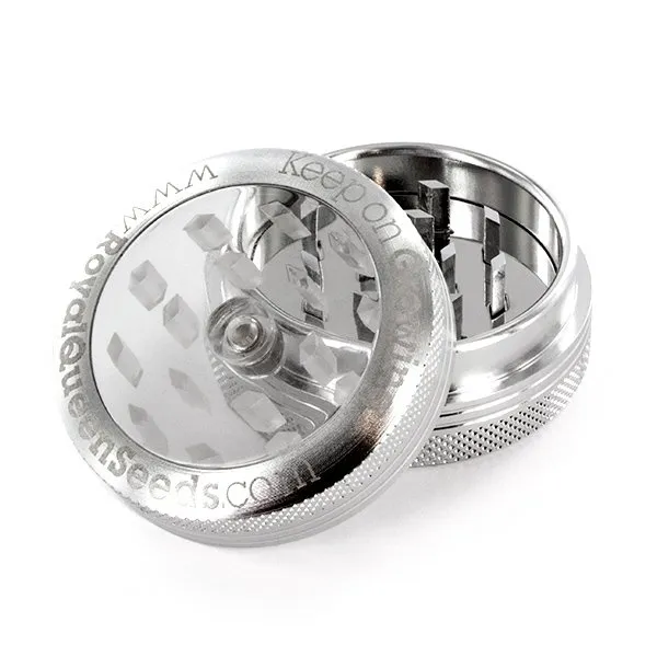 Royal Queen Seeds Grinder Alluminio 48mm 2 Parti Trasparente
