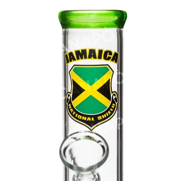 Jamaica bong in vetro verde 21 cm bandiera