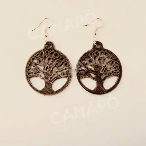 Canapo Albero della Vita orecchini in canapa biodegradabili