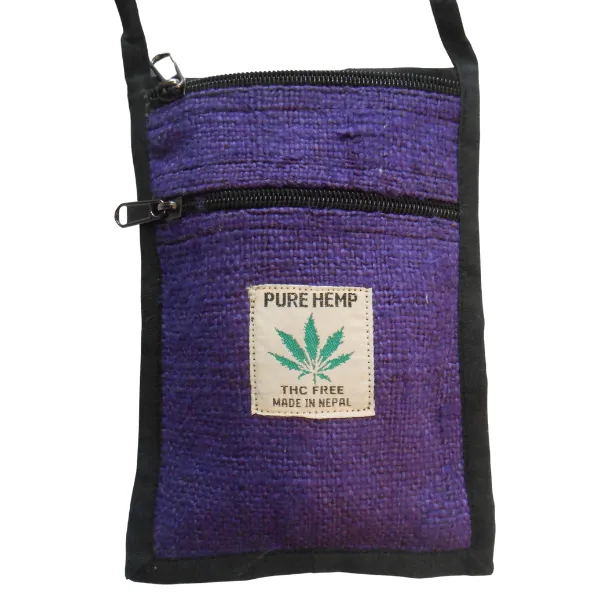 Pure Hemp borsello tracolla canapa 13x18 cm resistente