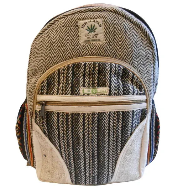 Himalayan zaino in canapa grande beige etnico