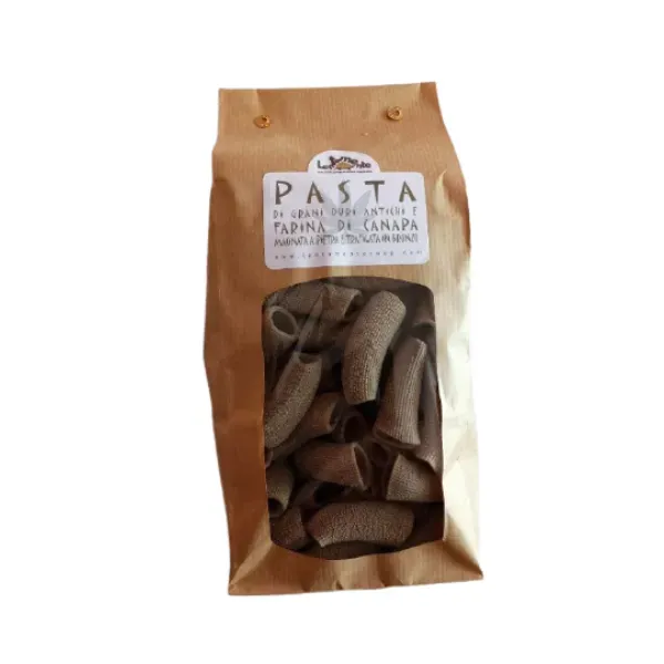 Lentamente Rigatoni canapa pasta 500 g grani antichi bio