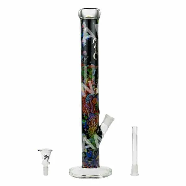 Black Leaf Mushroom bong vetro 45,5 cm nero