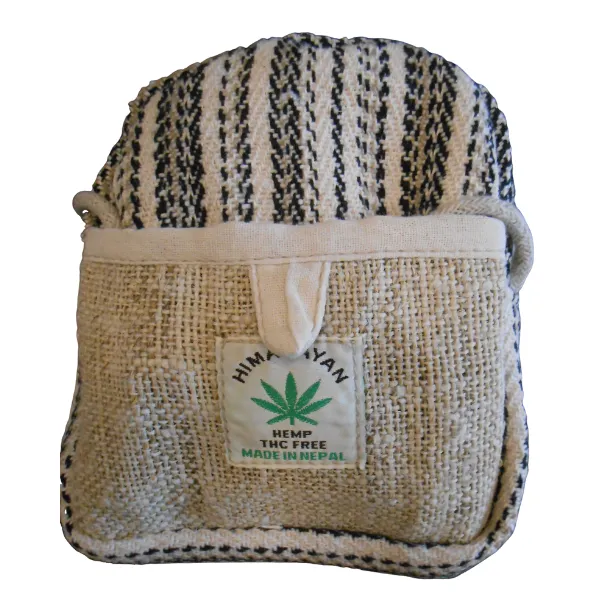 Himalayan mini borsa tracolla canapa etnica nera