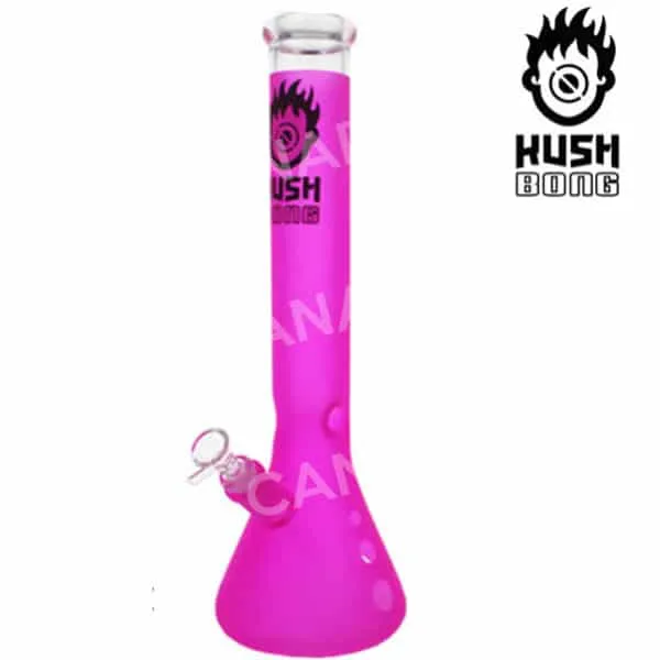 Kush Bong Epsilon bong vetro rosa fluo 40 cm ghiaccio