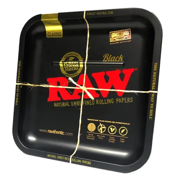 Raw vassoio quadrato metallo nero 23x23 rolling tray
