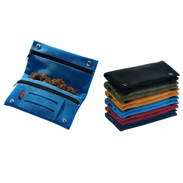Champ French Pouch astuccio portatabacco pelle scamosciata zip