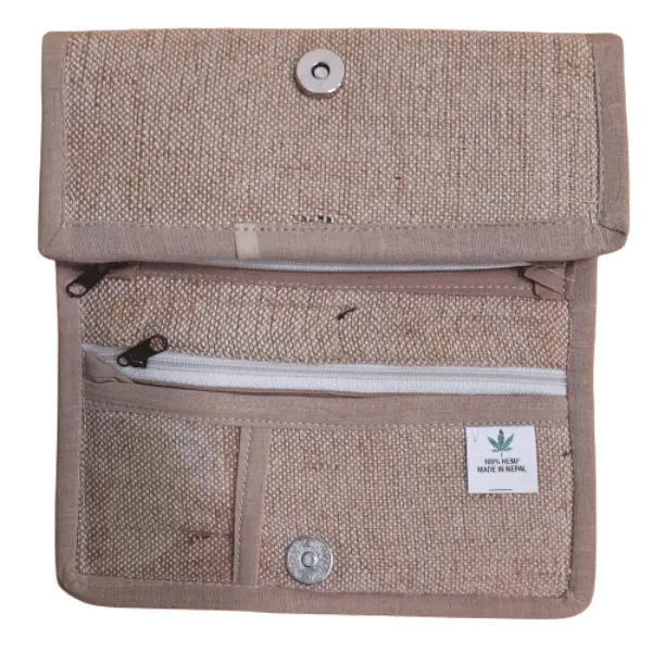 Pure Hemp portafoglio canapa naturale 7 scomparti magnetico