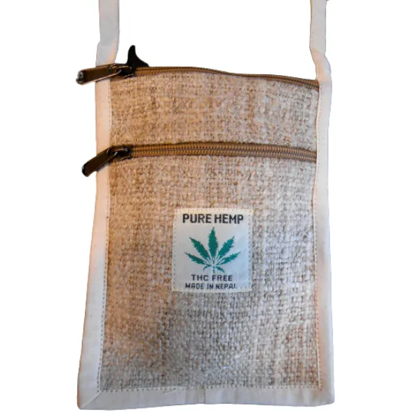 Pure Hemp borsello tracolla canapa 13x18 cm resistente