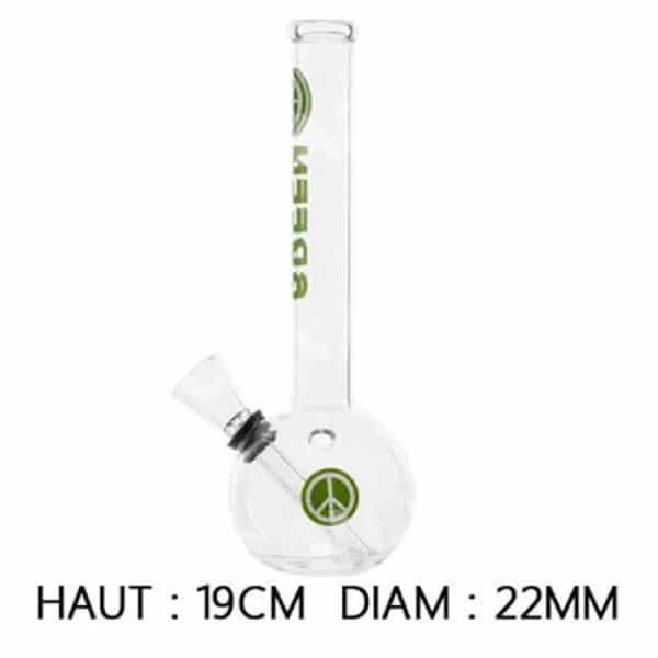 Greenline Green Peace bong vetro 19 cm trasparente pace