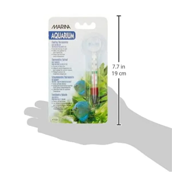 Marina Aquarium termometro vetro galleggiante con ventosa C/F