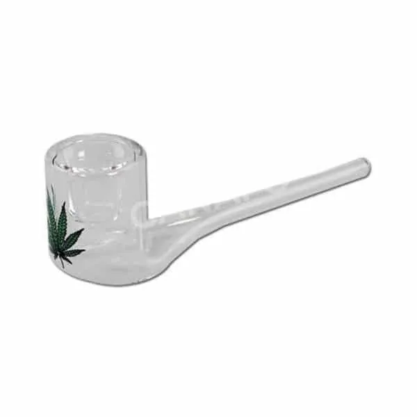 Canapo Sherlock pipa in vetro foglia 12 cm